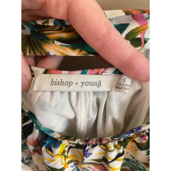 Bishop & Young Small Tropical Leaves Floral Maxi Dress Resortwear Hi-Lo Anthro - Picture 10 of 13